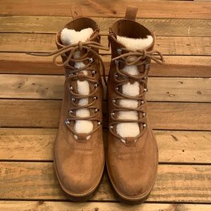 Women’s tan combat boots